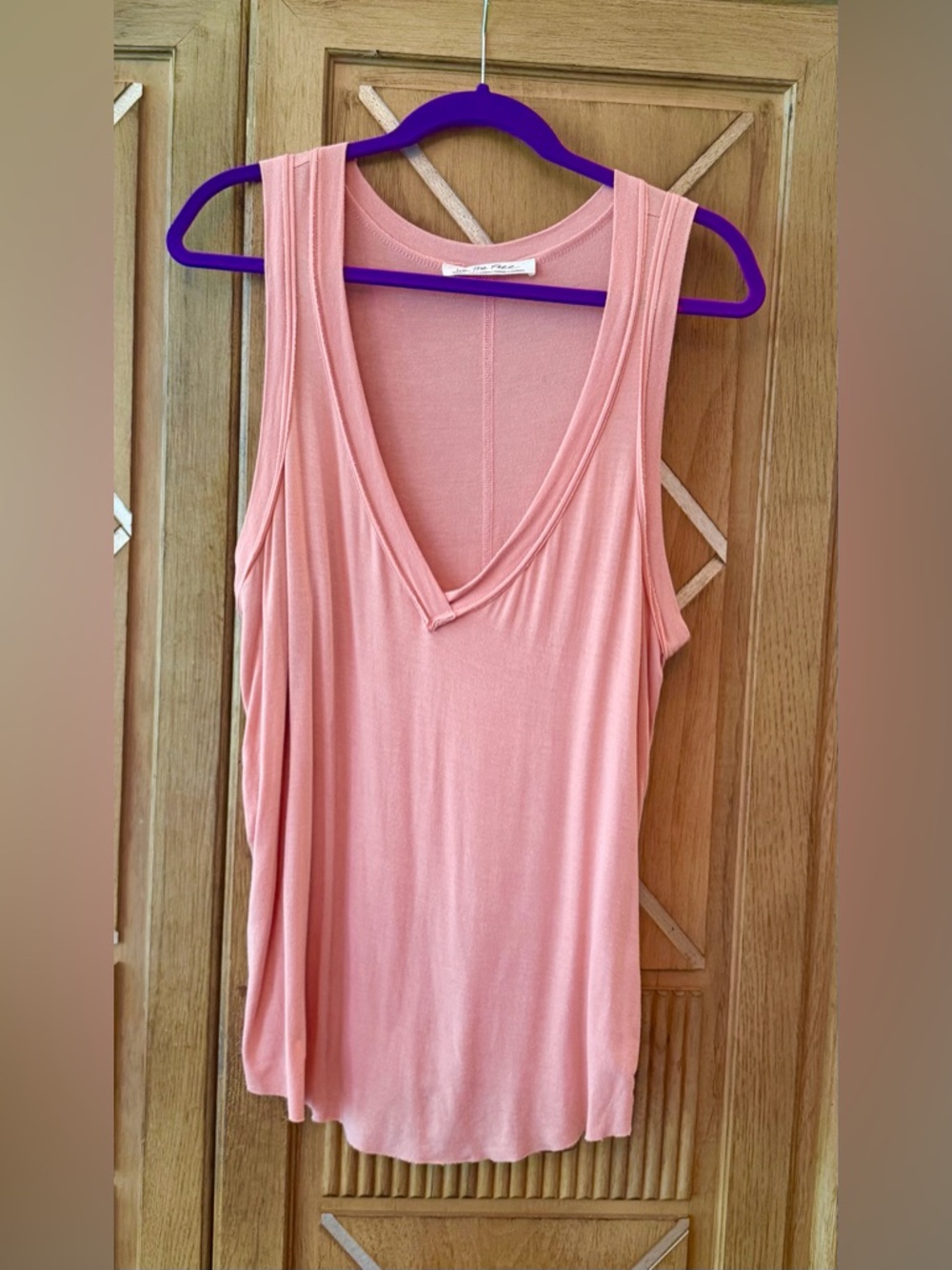 NWOT-Free People (We The Free) Light Terra Deep V Neck Tank Top